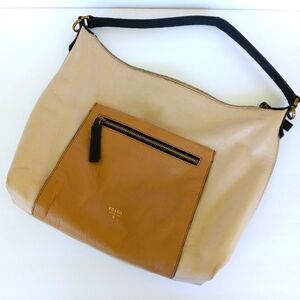 Fossil Vickery Genuine Leather Colorblock Shoulder Bag Hobo Handbag